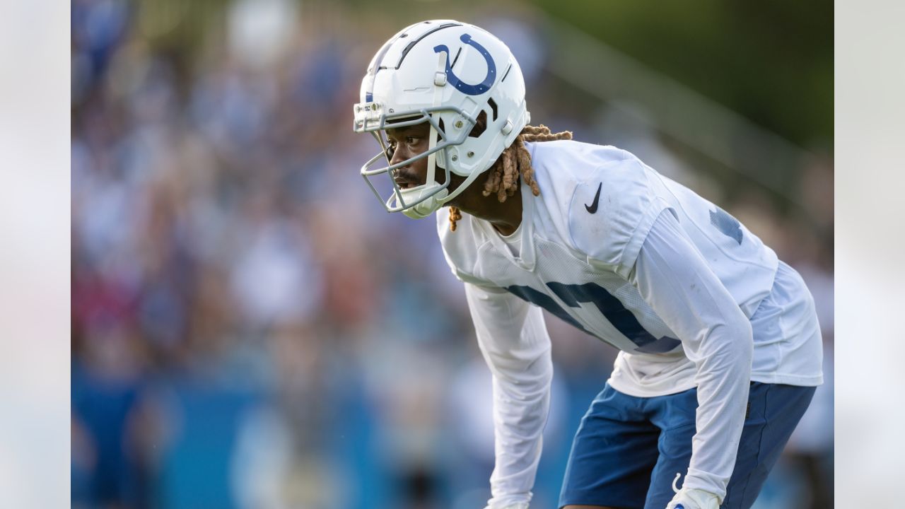 Indianapolis Colts cornerback Kenny Moore II (23) warms up before an NFL  football game against the Chicago Bears, Saturday, Aug. 19, 2023, in  Indianapolis. (AP Photo/Zach Bolinger Stock Photo - Alamy