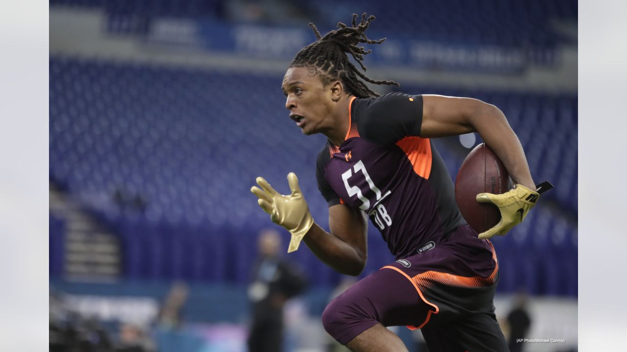 Indianapolis Colts wide receiver T.Y. Hilton runs a drill during