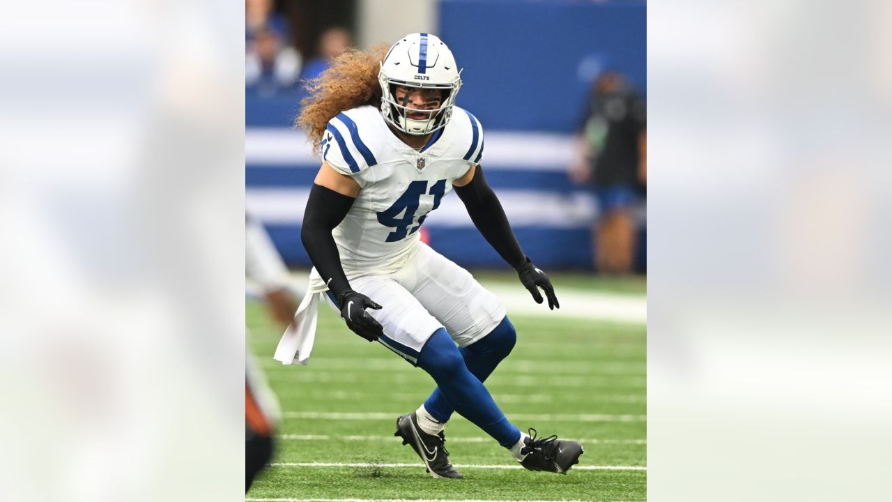 Indianapolis Colts wide receiver Josh Downs (1) returns a kick-off during  an NFL pre-season football game against the Buffalo Bills, Saturday, Aug.  12, 2023, in Orchard Park, N.Y. Buffalo defeated the Colts