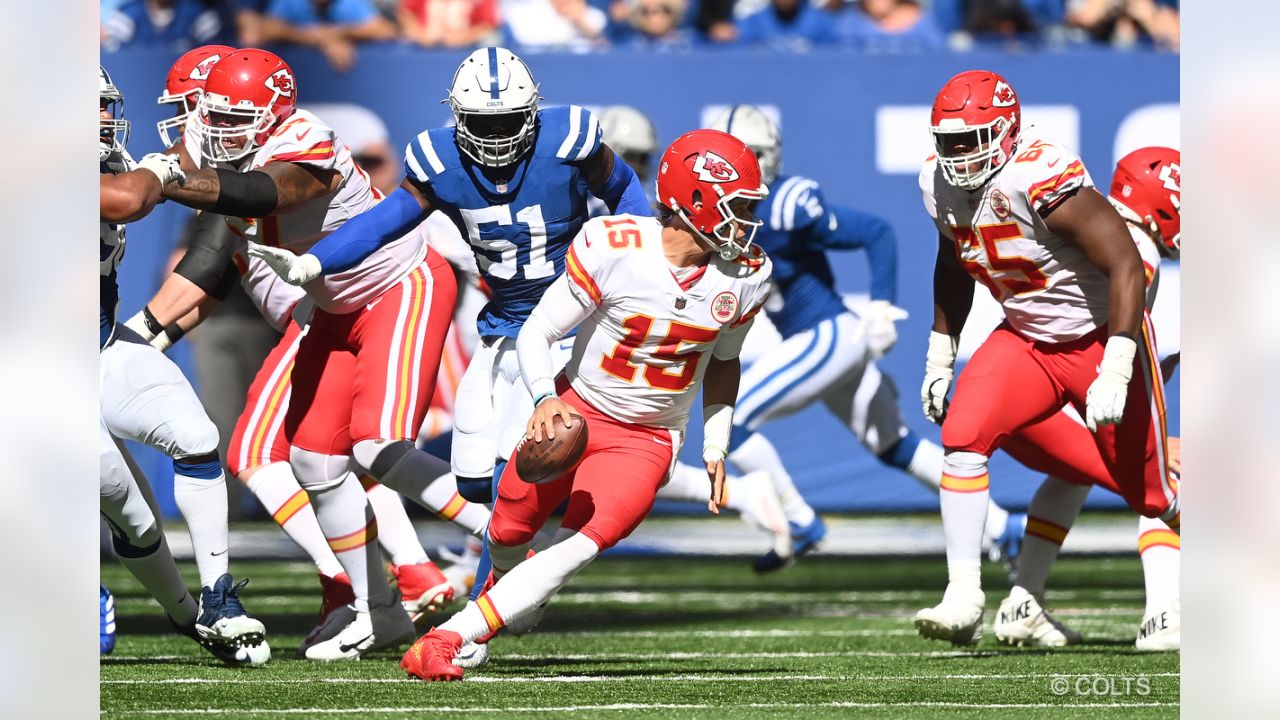 Indianapolis Colts safety Brandon Facyson (31) celebrates with Indianapolis  Colts defensive end Yannick Ngakoue (91) in