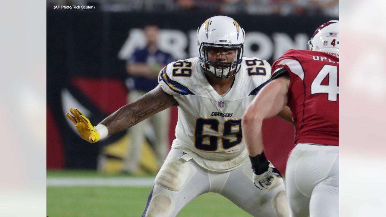 The Los Angeles Chargers start a play during the first half of an NFL  preseason football game against the Dallas Cowboys, Saturday, Aug. 20, 2022,  in Inglewood. (AP Photo/Gregory Bull Stock Photo 