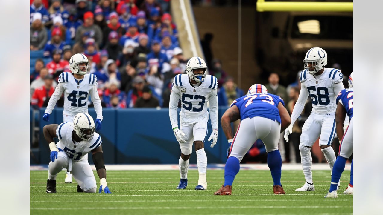 Indianapolis Colts defensive back George Odum jumps Josh Allen's poor pass  for 21-yard interception