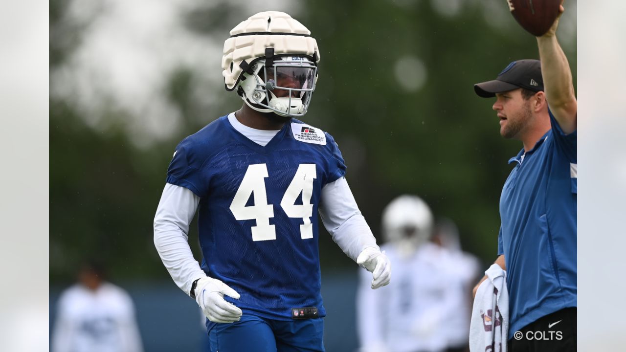 Indianapolis Colts quarterback Matt Ryan throws during practice at the NFL  team's football training camp in Westfield, Ind., Saturday, July 30, 2022.  (AP Photo/Michael Conroy Stock Photo - Alamy