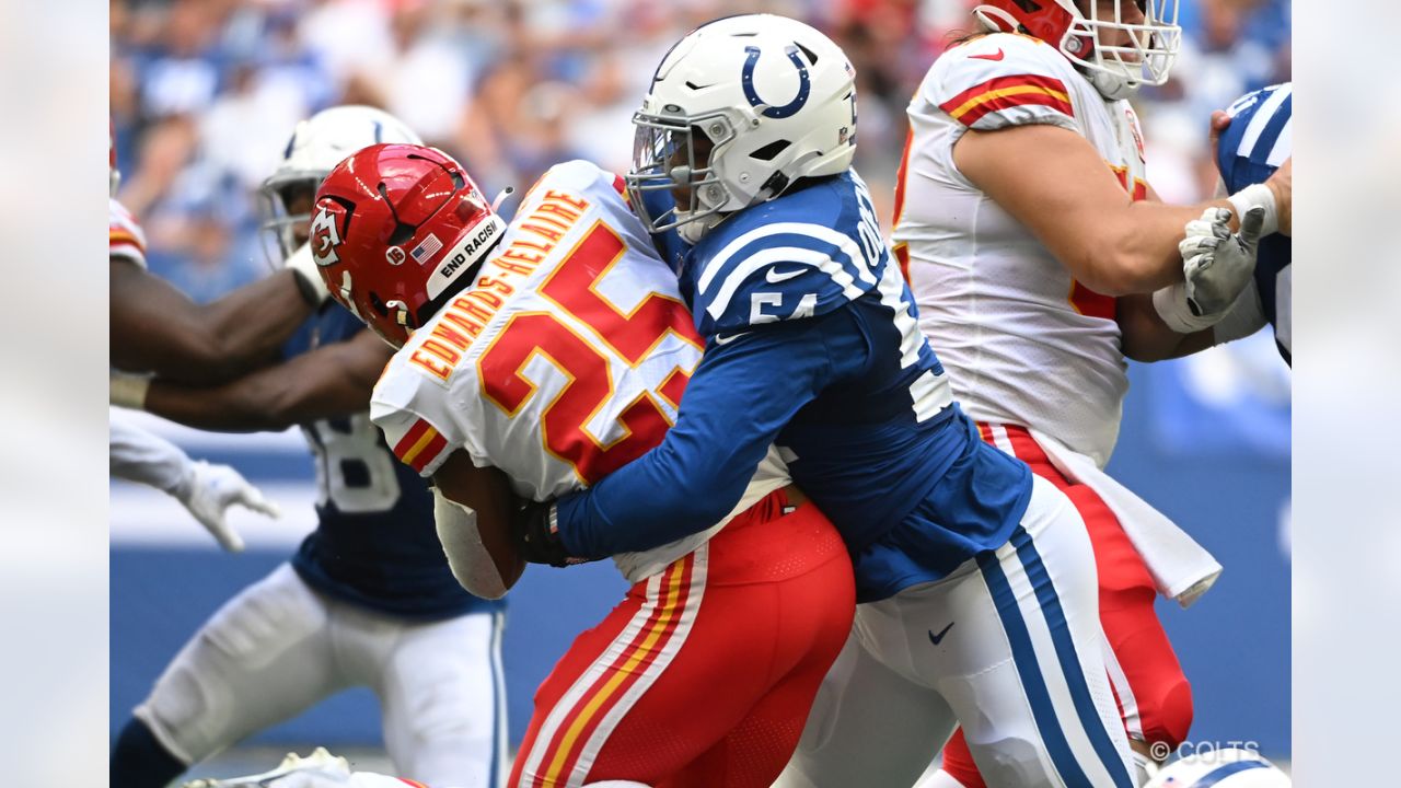 Indianapolis Colts tight end Jelani Woods (80) wears Salute to Service  stickers on his helmet before an NFL football game against the Dallas  Cowboys, Sunday, Dec. 4, 2022, in Arlington, Texas. Dallas