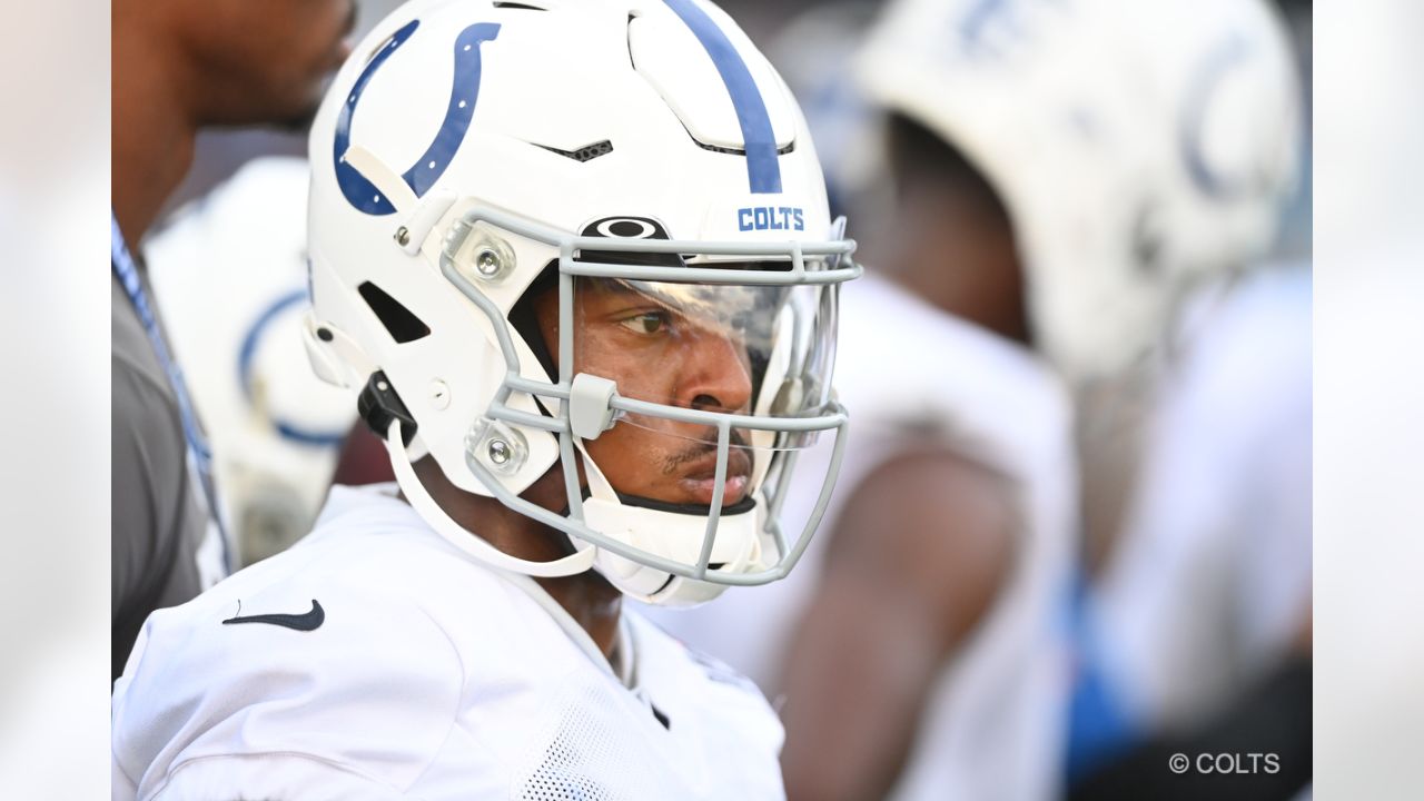 August 27, 2022: Indianapolis Colts wide receiver Dezmon Patmon (10) and  Indianapolis Colts tight end Jelani Woods (80) during NFL football preseason  game action between the Tampa Bay Buccaneers and the Indianapolis