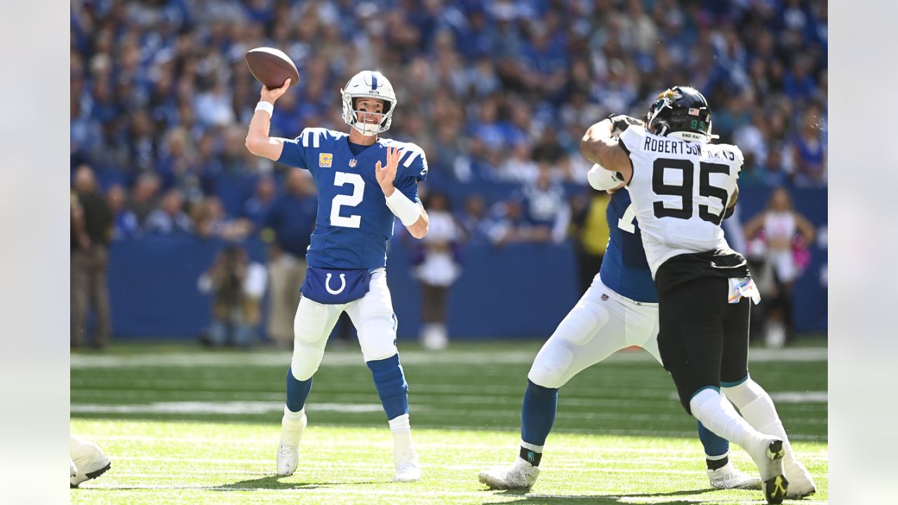 October 16, 2022, Indianapolis, Indiana, U.S: Jacksonville Jaguars  cornerback Chris Claybrooks (6) is tackled by Indianapolis Colts linebacker  JoJo Domann (57) on a kickoff return during the game between the  Jacksonville Jaguars