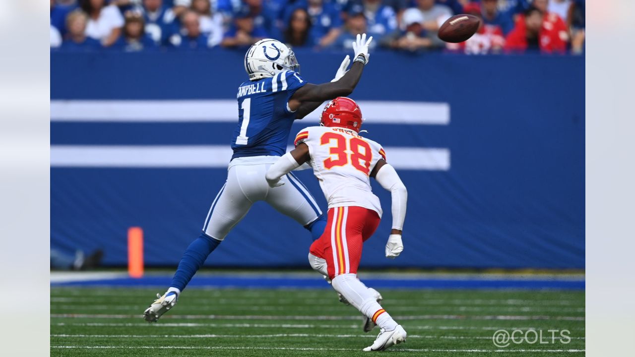 Indianapolis Colts tight end Kylen Granson (83) celebrates leaving the  field following an NFL football game against the Houston Texans in Houston,  Sunday, Sept. 17, 2023. The Colts defeated the Texans 31-20. (