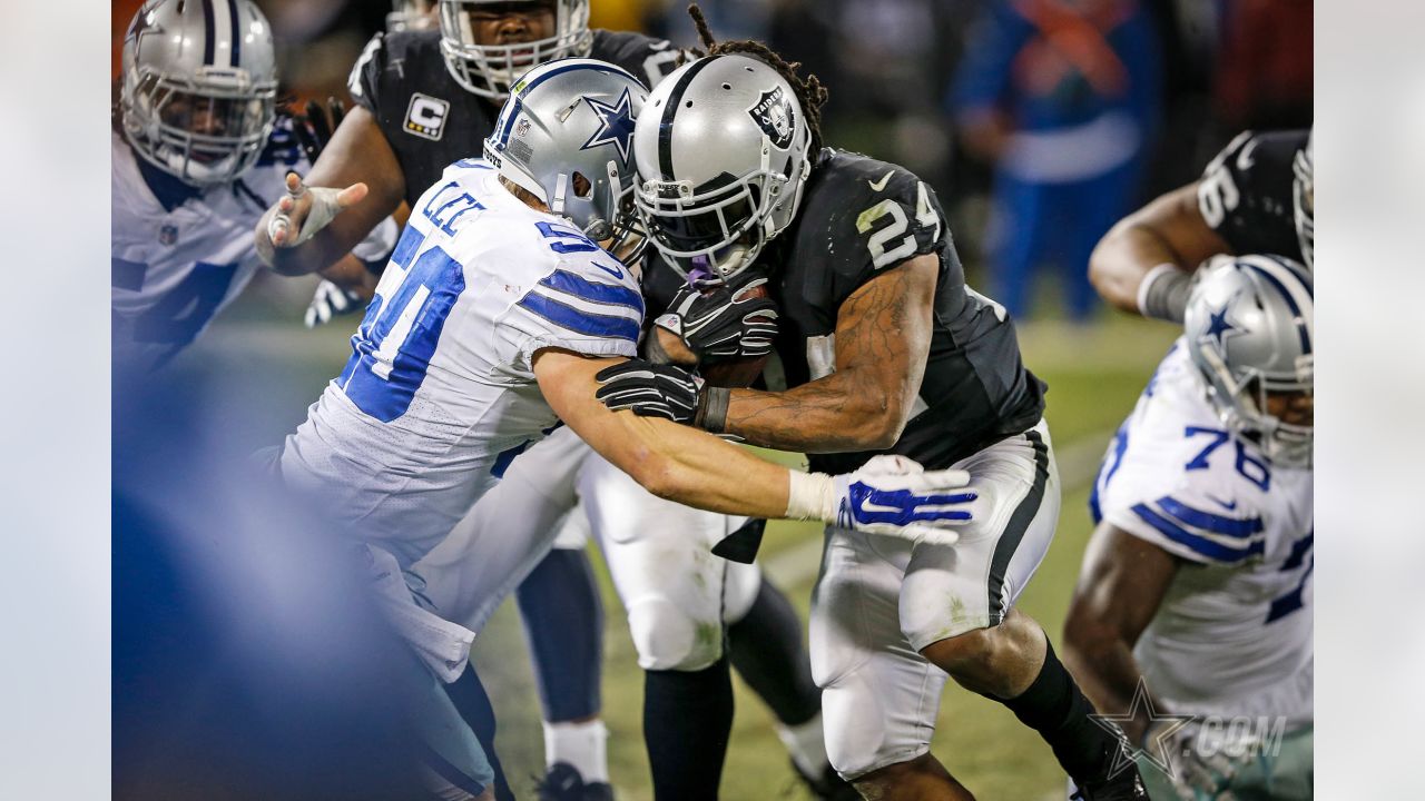 Dallas Cowboys defensive tackle Isaac Alarcon (60) is seen during the  second half of an NFL football game against the Las Vegas Raiders,  Saturday, Aug. 26, 2023, in Arlington, Texas. Dallas won