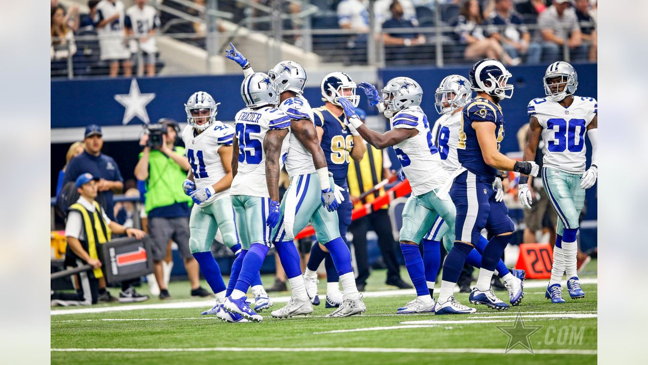 October 01, 2017: A Dallas fan dresses up during an NFL football game  between the Los Angeles Rams and the Dallas Cowboys at AT&T Stadium in  Arlington, TX Los Angeles defeated Dallas