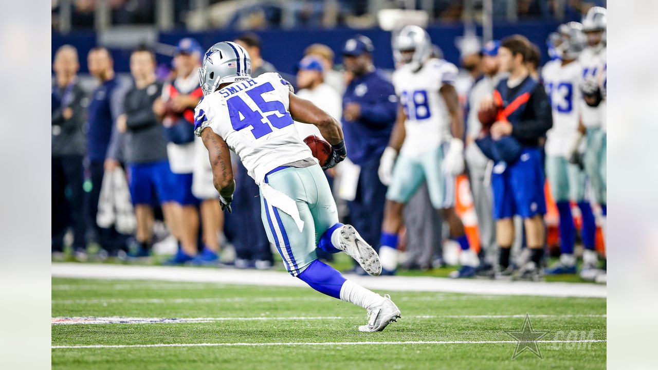 November 19, 2017: Dallas Cowboys running back Rod Smith #45 before an NFL  football game between the Philadelphia Eagles and the Dallas Cowboys at  AT&T Stadium in Arlington, TX Philadelphia defeated Dallas