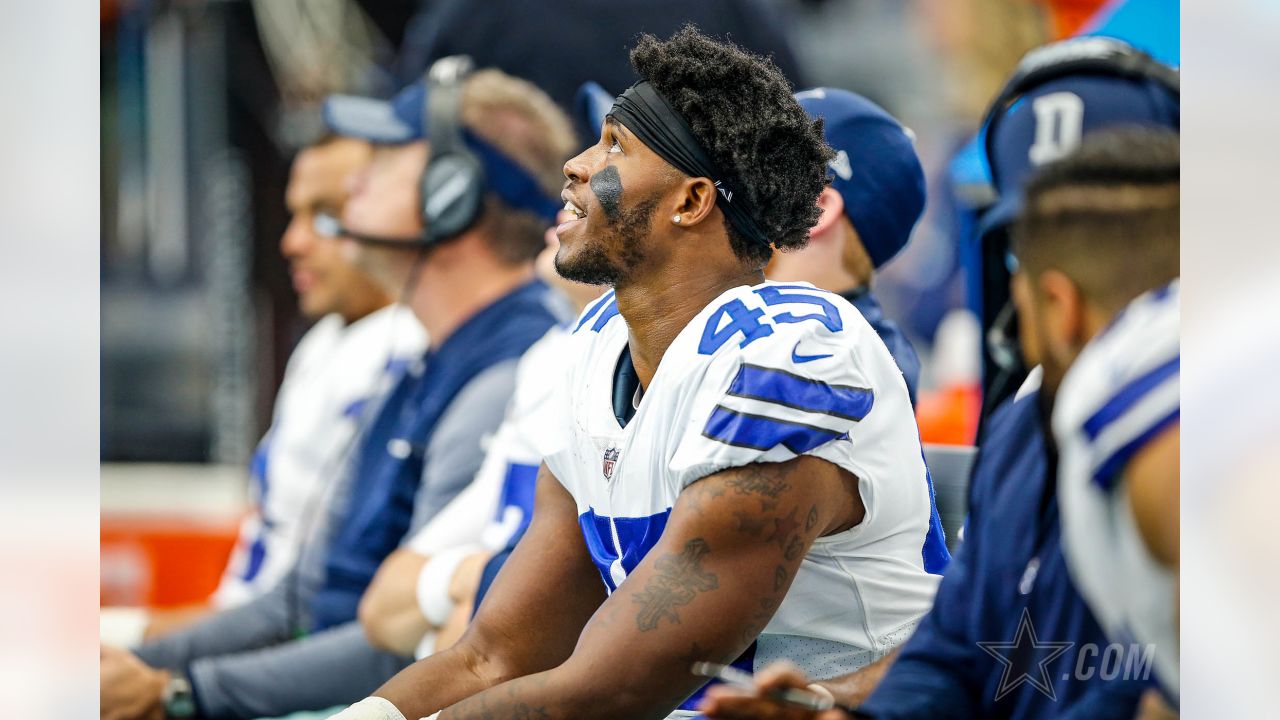 November 19, 2017: Dallas Cowboys running back Rod Smith #45 before an NFL  football game between the Philadelphia Eagles and the Dallas Cowboys at  AT&T Stadium in Arlington, TX Philadelphia defeated Dallas