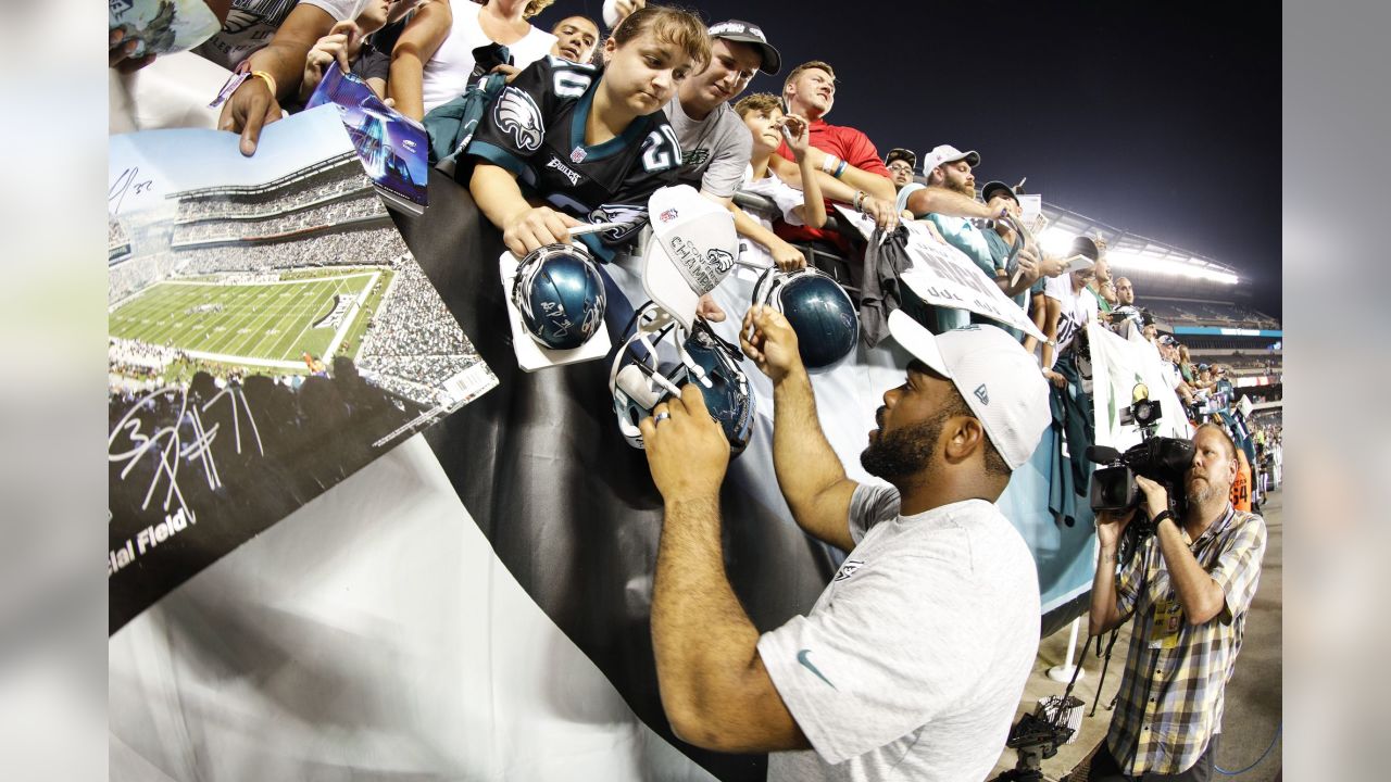 Kenneth Gainwell Touchdown Celebration Philadelphia Eagles Autographed  Football Photo