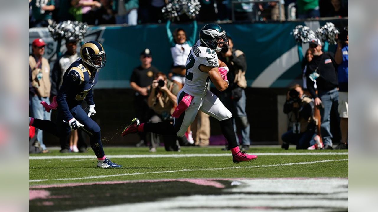 Eagles James Casey blocks Rams punt and safety Chris Maragos returns it  10yards for a touchdown