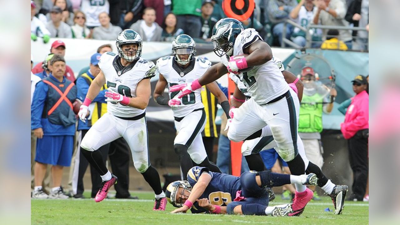 Eagles James Casey blocks Rams punt and safety Chris Maragos returns it  10yards for a touchdown