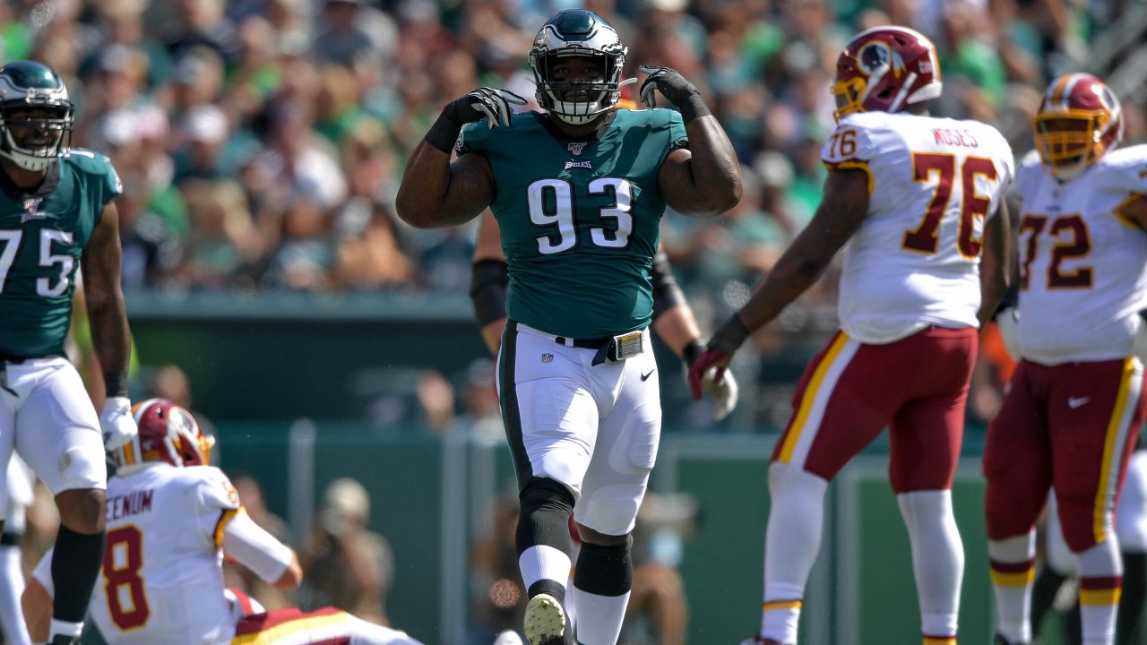 Philadelphia, United States. 08th Sep, 2019. Philadelphia Eagles wide  receiver DeSean Jackson (10) celebrates after scoring a touchdown during  the first half against the Washington Redskins at Lincoln Financial Field  in Philadelphia