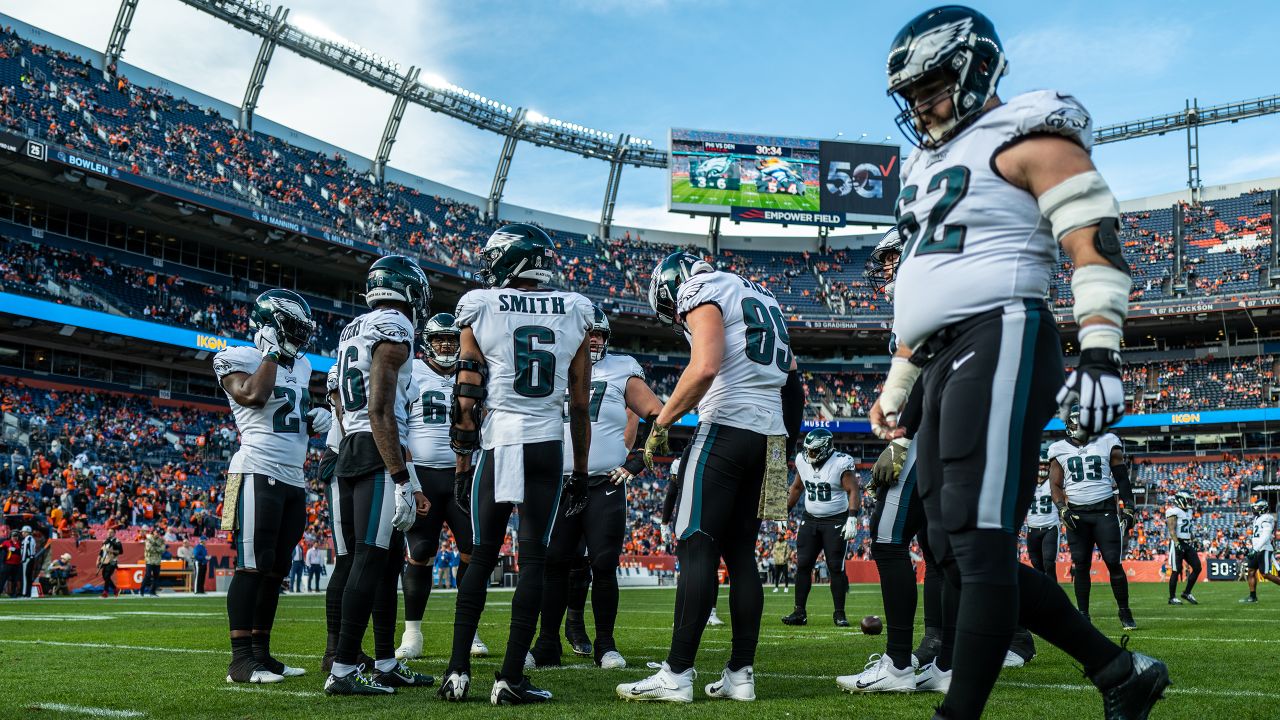 Philadelphia Eagles safety K'Von Wallace, left, and defensive back Andre  Chachere react during the first half of an NFL football game between the Philadelphia  Eagles and the Dallas Cowboys, Monday, Jan. 10