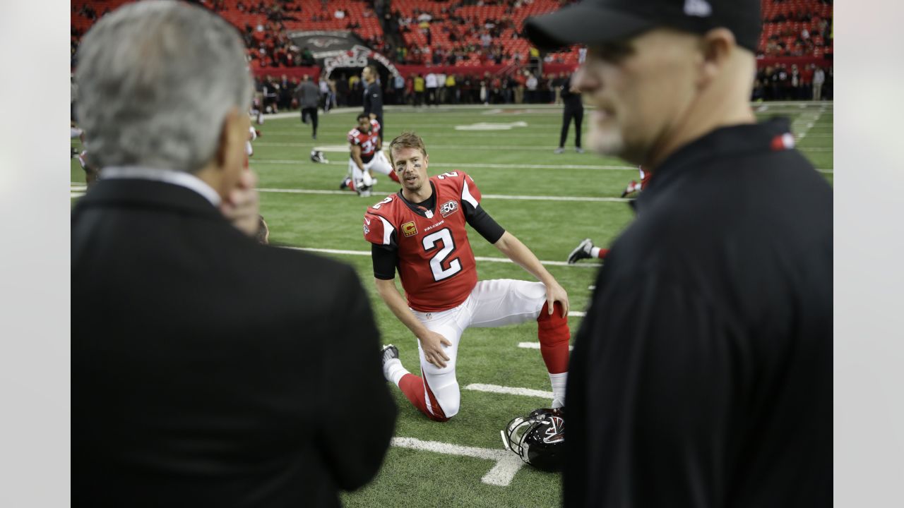 September 22, 2019: Atlanta Falcons quarterback Matt Ryan (2) during  pregame of NFL football game action between the Atlanta Falcons and the  Indianapolis Colts at Lucas Oil Stadium in Indianapolis, Indiana. John