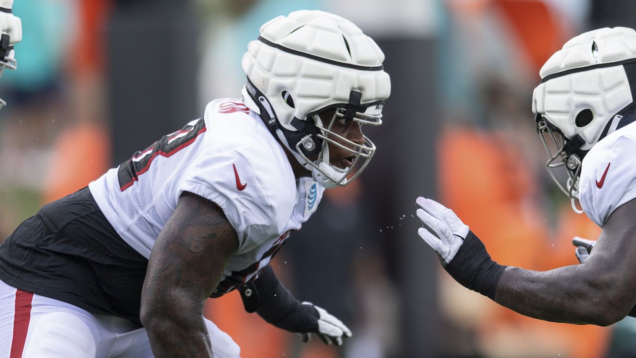 Atlanta Falcons tight end John FitzPatrick (87) works during the