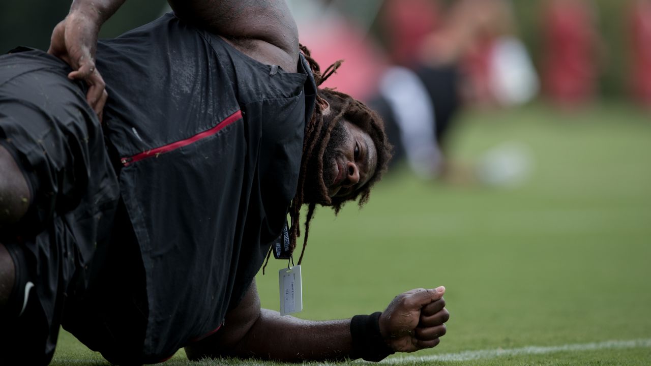 August 1st, 2019: James Carpenter #77 during the Atlanta Falcons