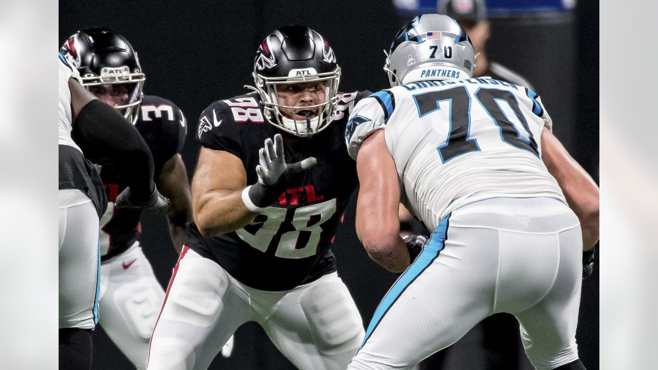 Atlanta Falcons defensive tackle Abdullah Anderson (98) watches a