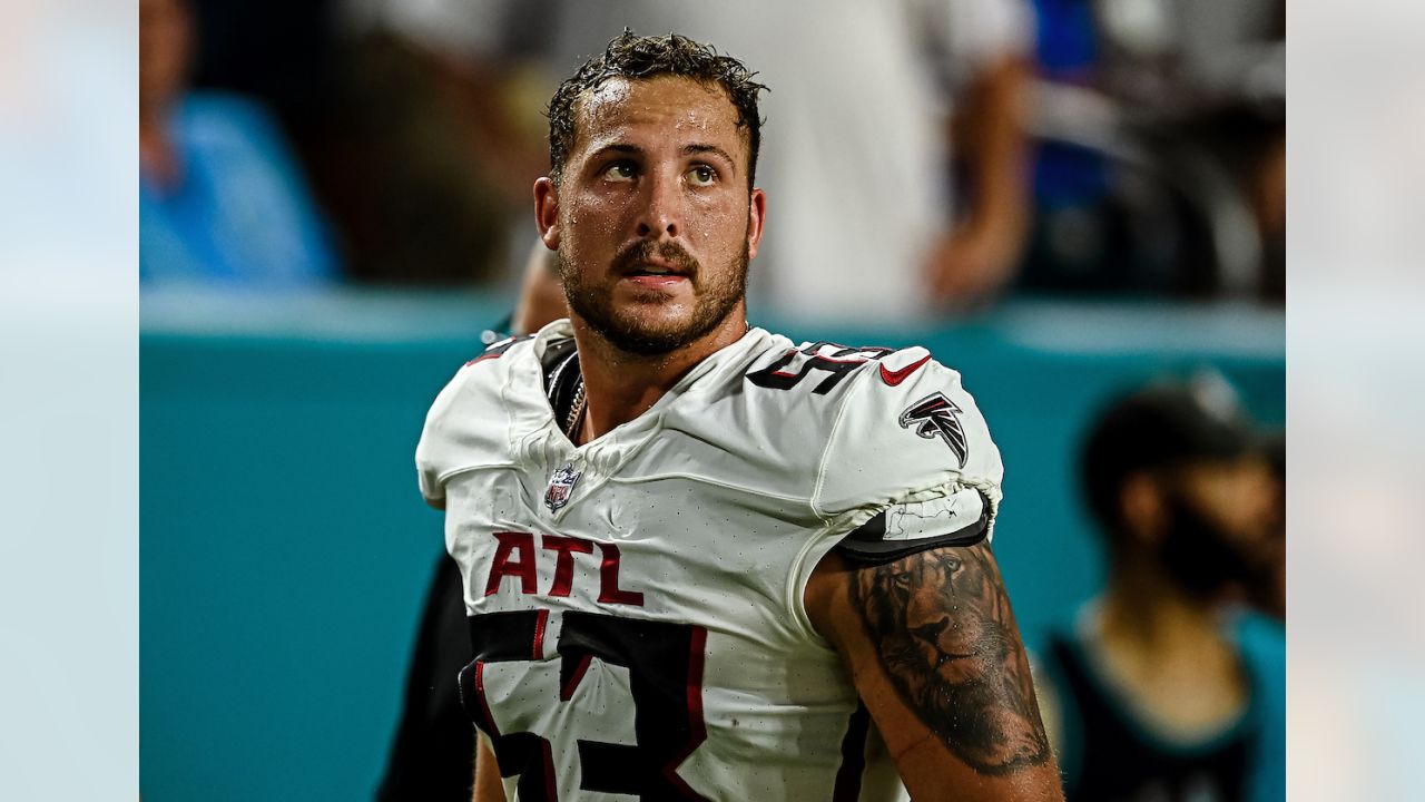 Atlanta Falcons cornerback Dee Alford (37) walks off the field after an NFL  football game against