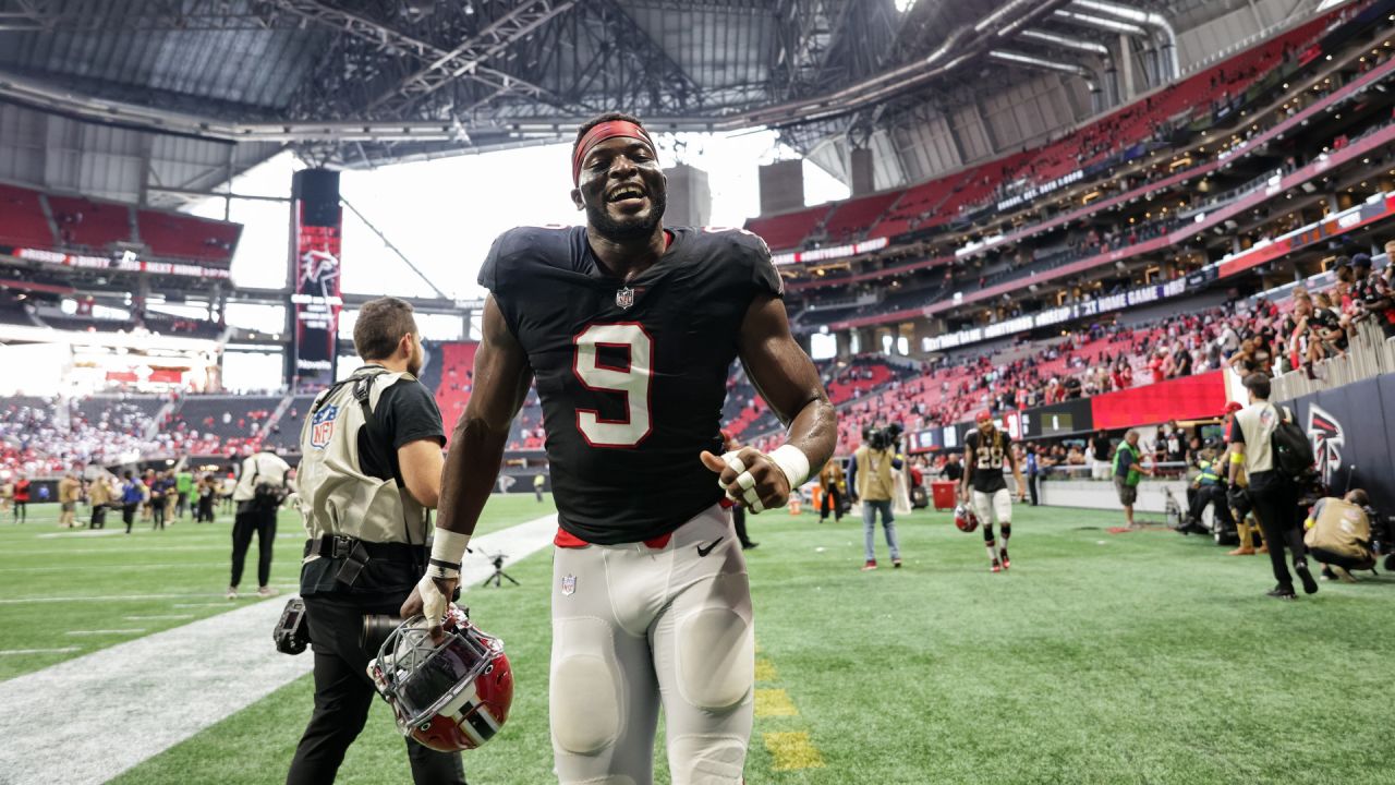 Atlanta Falcons cornerback Robert Alford (23) heads towards the locker room  at halftime of a game against the Los Angeles Rams played at the Los  Angeles Memorial Coliseum in Los Angeles on