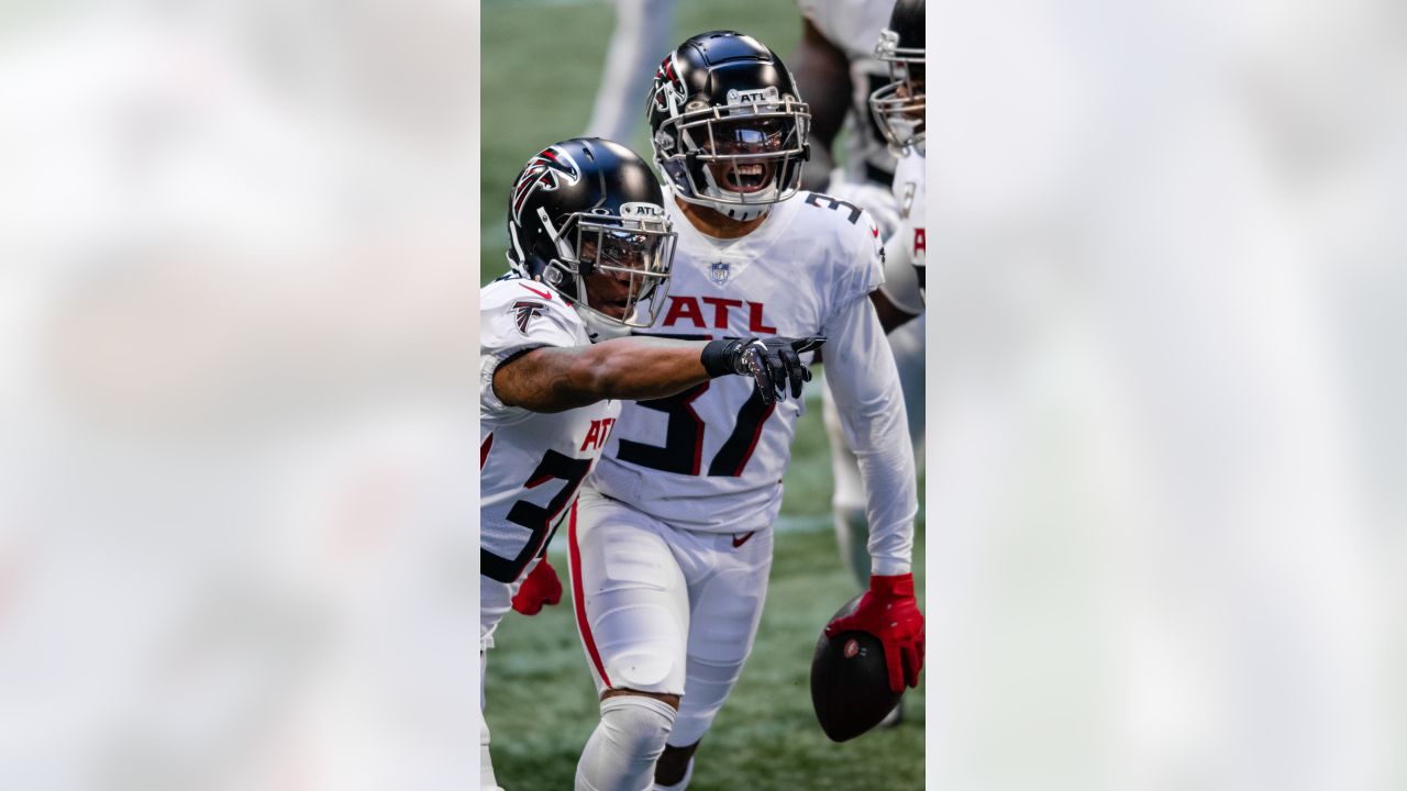 Atlanta Falcons free safety Ricardo Allen (37) celebrates a win