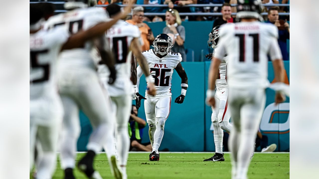 Atlanta Falcons quarterback Logan Woodside (11) runs with the ball