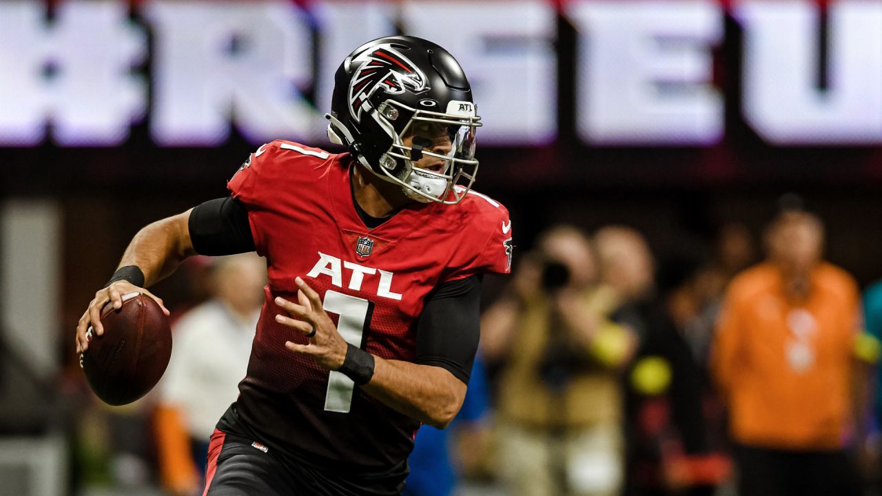 ATLANTA, GA – NOVEMBER 20: Referee Tra Blake (33) watches a replay during  the NFL game between the Chicago Bears and the Atlanta Falcons on November  20th, 2022 at Mercedes-Benz Stadium in