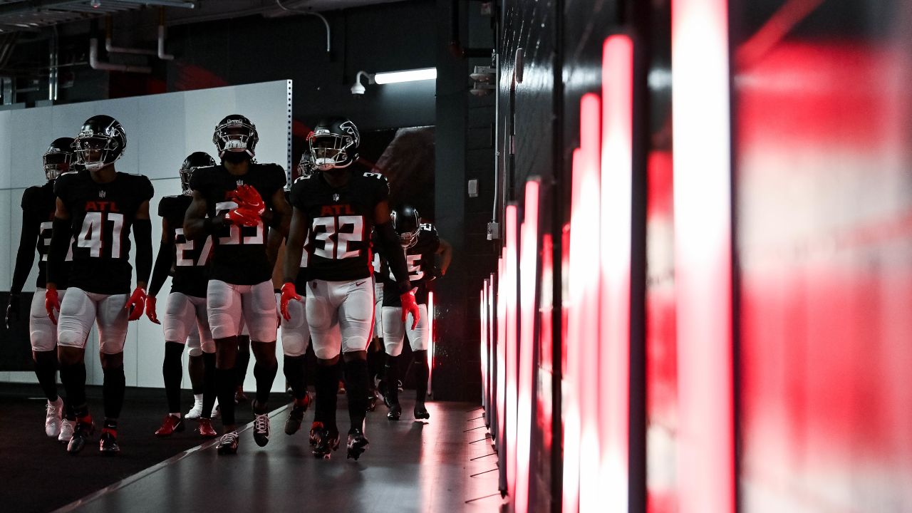 Tennessee Titans tight end Miller Forristall (42) lines up during the  second half of a preseason NFL football game against the Atlanta Falcons,  Friday, Aug. 13, 2021, in Atlanta. The Tennessee Titans