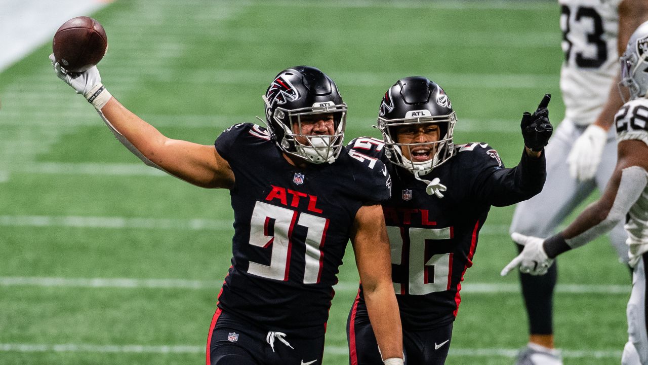 Atlanta Falcons free safety Ricardo Allen (37) celebrates a win