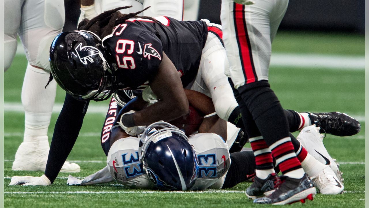 Atlanta Falcons #59 De'Vondre Campbell White Game Jersey