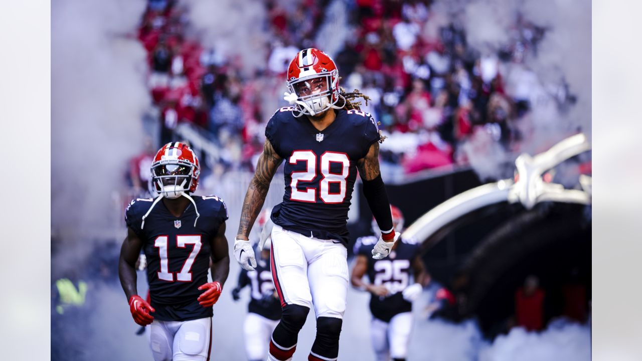 Atlanta Falcons cornerback Mike Ford (28) runs during an NFL