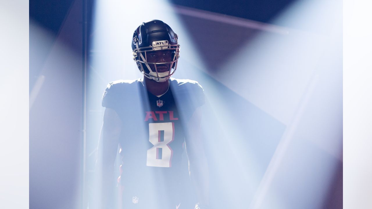 Atlanta Falcons wide receiver Frank Darby (88) lines up during the second  half of an NFL football game against the Tampa Bay Buccaneers, Sunday, Jan.  8, 2023, in Atlanta. The Atlanta Falcons