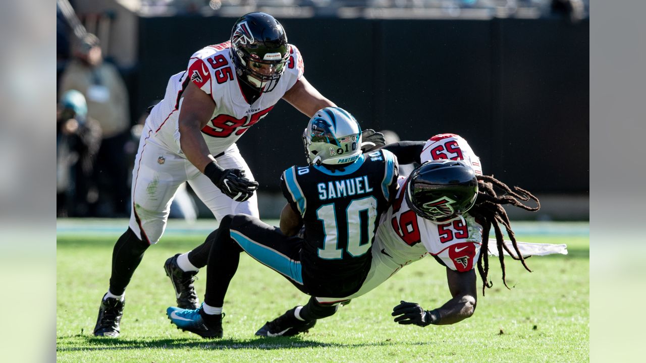 Atlanta Falcons #59 De'Vondre Campbell White Game Jersey