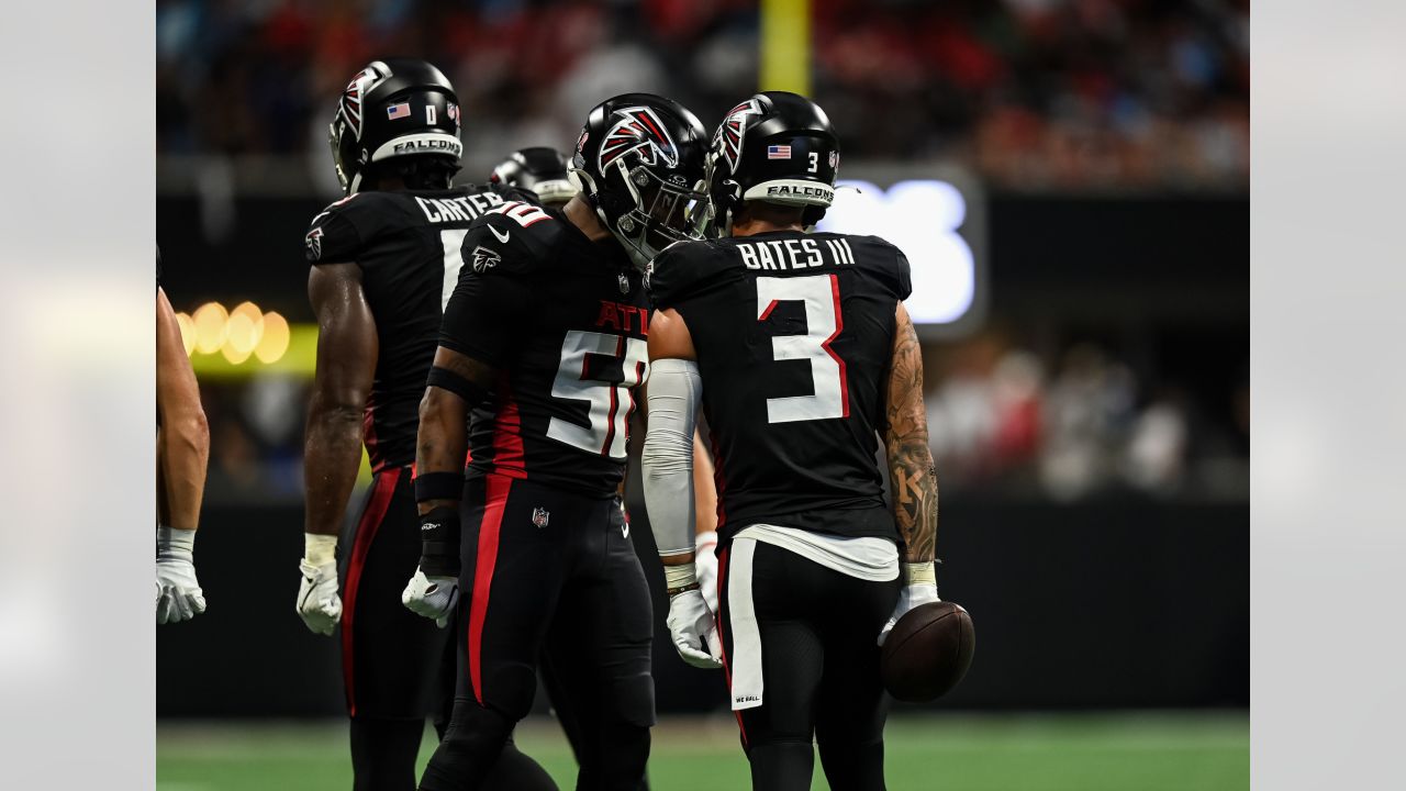 Run game, Jessie Bates III power Falcons past Panthers