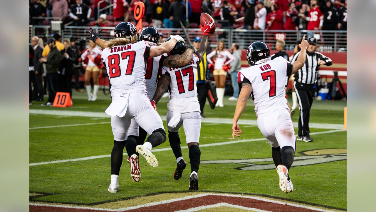 Atlanta Falcons wide receiver Christian Blake #13 runs out of the tunnel  during pregame against the …