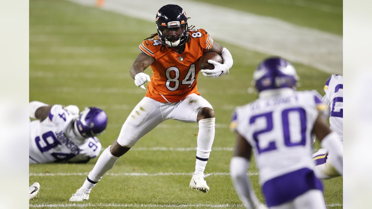 Minnesota Vikings defensive back Chris Jones (26) in action against the Chicago  Bears during the second half of an NFL football game, Monday, Nov. 16,  2020, in Chicago. (AP Photo/Kamil Krzaczynski Stock