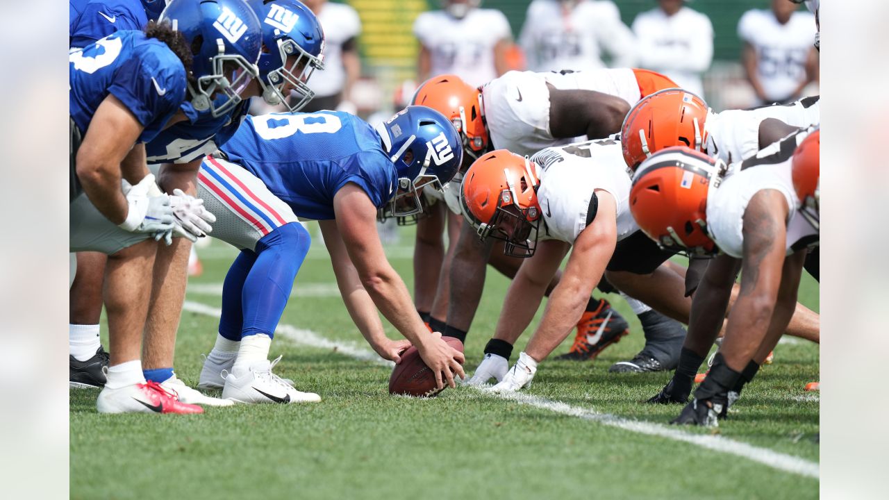 New York Giants wide receiver Kenny Golladay catches a pass during a joint NFL  football training camp practice with the Cleveland Browns Friday, Aug. 20,  2021, in Berea, Ohio. (AP Photo/Ron Schwane