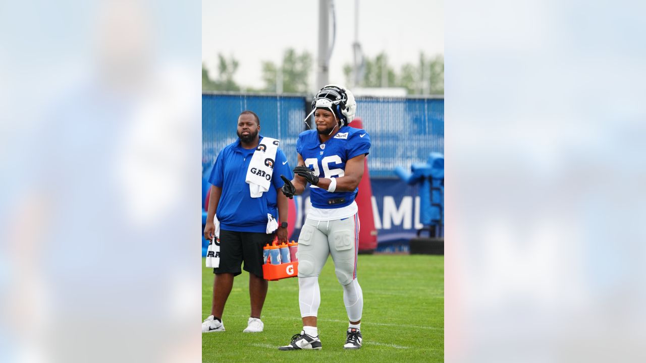 Isaiah Hodgins wearing a Daniel Jones shirt during warmups : r