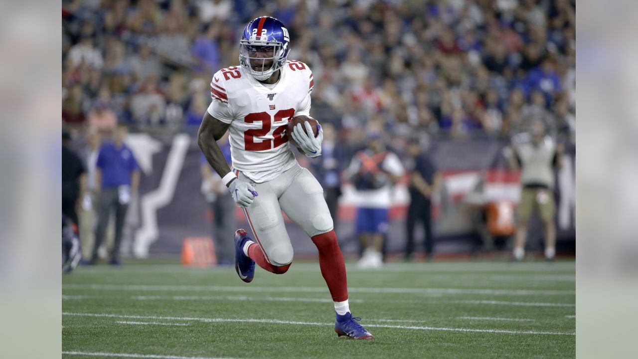 August 16, 2019, New York Giants defensive back Corey Ballentine (25)  returns the kick off during the NFL preseason game between the Chicago  Bears and the New York Giants at MetLife Stadium