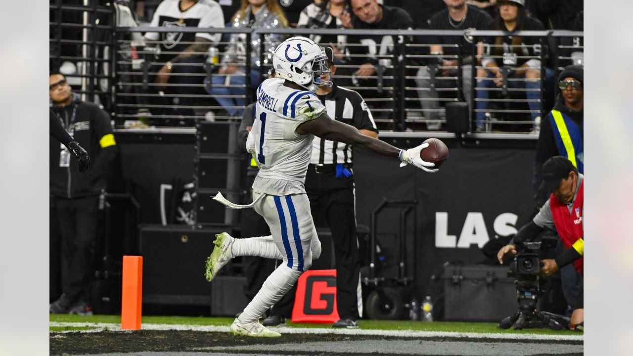 Las Vegas Raiders linebacker Jayon Brown (50) celebrates during the first  half of an NFL football game against the Arizona Cardinals Sunday, Sept.  18, 2022, in Las Vegas. (AP Photo/John Locher Stock