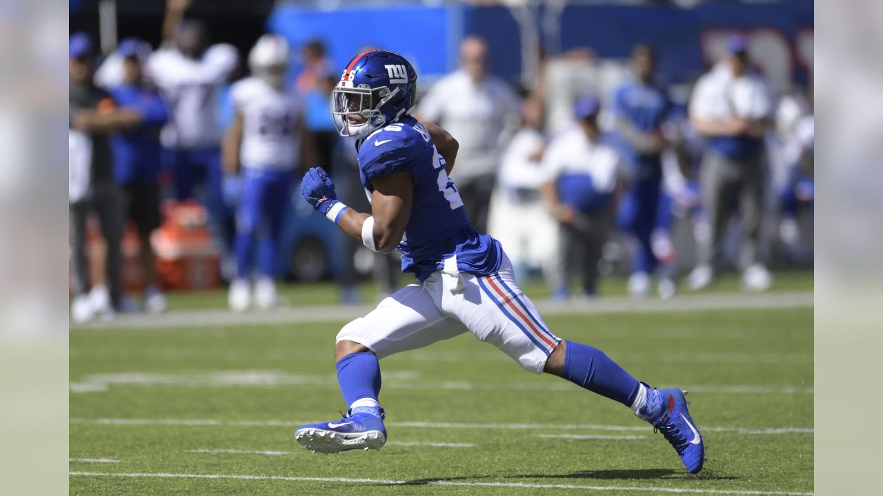 New York Giants tackle Eric Smith during an NFL preseason football game  against the Cincinnati Bengals, Sunday, Aug. 21, 2022 in East Rutherford,  N.J. The Giants won 25-22. (AP Photo/Vera Nieuwenhuis Stock