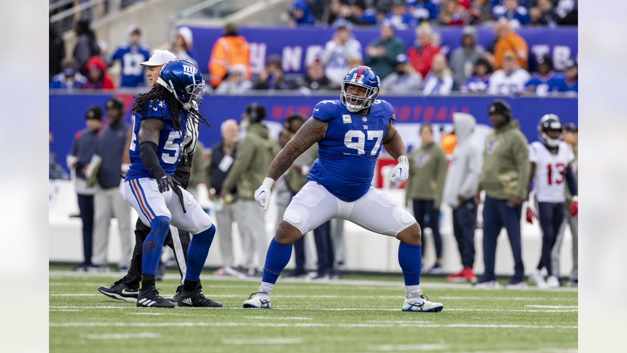 New York Giants defensive tackle Dexter Lawrence (97) during an NFL  preseason football game against the