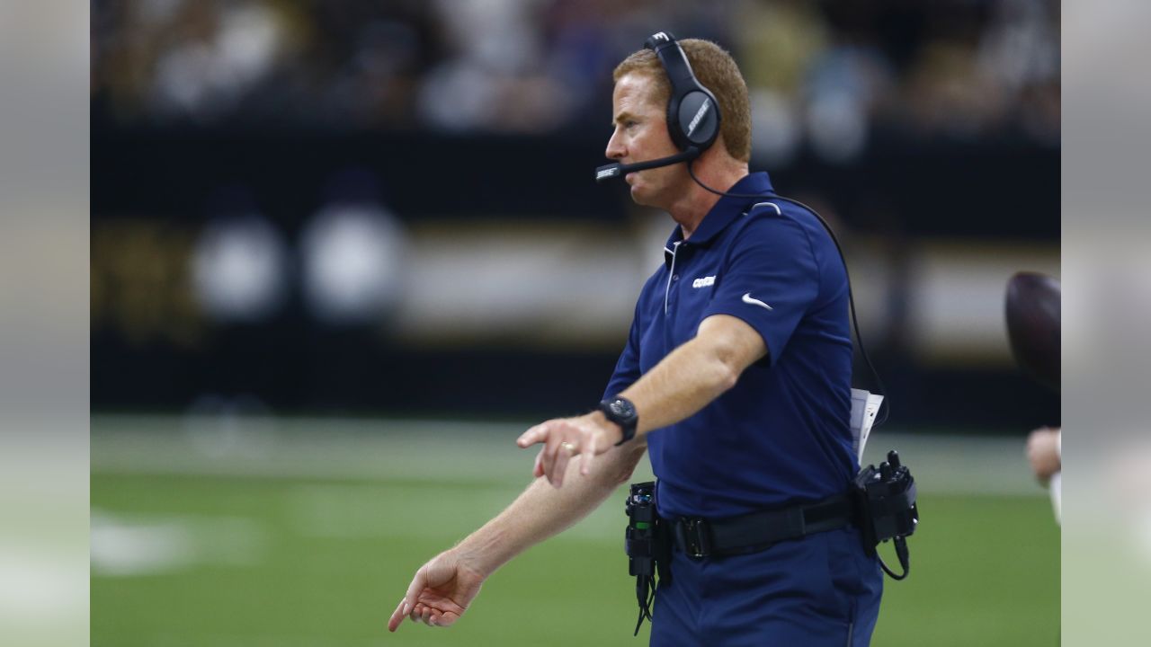 Dallas Cowboys head coach Jason Garrett yells on the sideline in the first  half of an NFL football game against the New Orleans Saints in New Orleans,  Sunday, Sept. 29, 2019. (AP