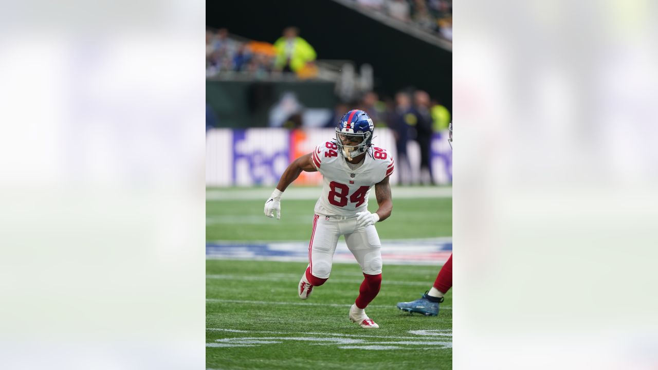 New York Giants wide receiver Jaylon Moore (87) in action against the New  York Jets during an NFL pre-season football game, Sunday, Aug. 27, 2022, in  East Rutherford, N.J.. (AP Photo/Rich Schultz