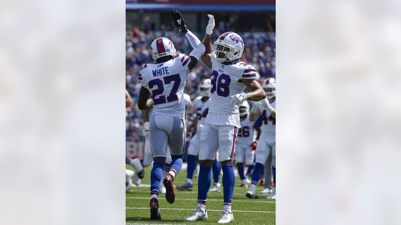 New York Giants safety Trenton Thompson (39) walks off the field after  their 31-27 loss to the New York Jets in an NFL pre-season football game,  Sunday, Aug. 27, 2022, in East