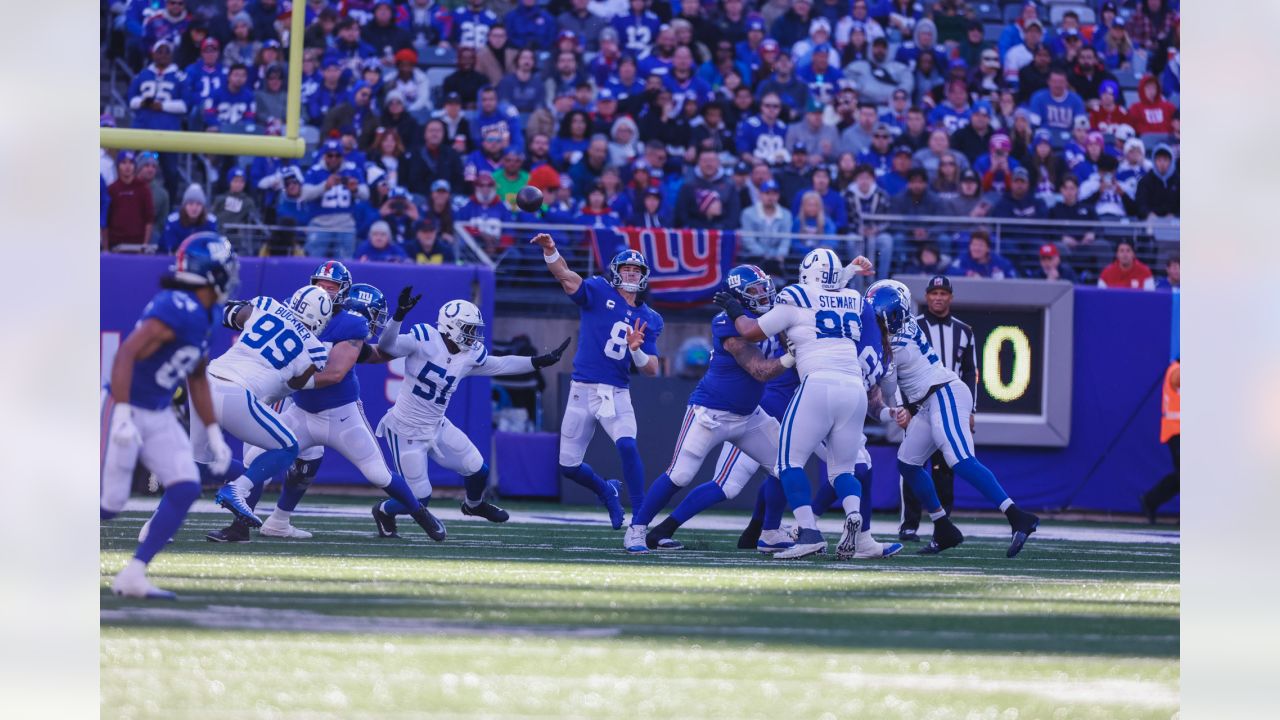 Indianapolis, Indiana, USA. 8th Jan, 2023. Indianapolis Colts safety Rodney  McLeod (26) fights off a tackle by Houston Texans quarterback Davis Mills  (10) after intercepting his pass during the game between the