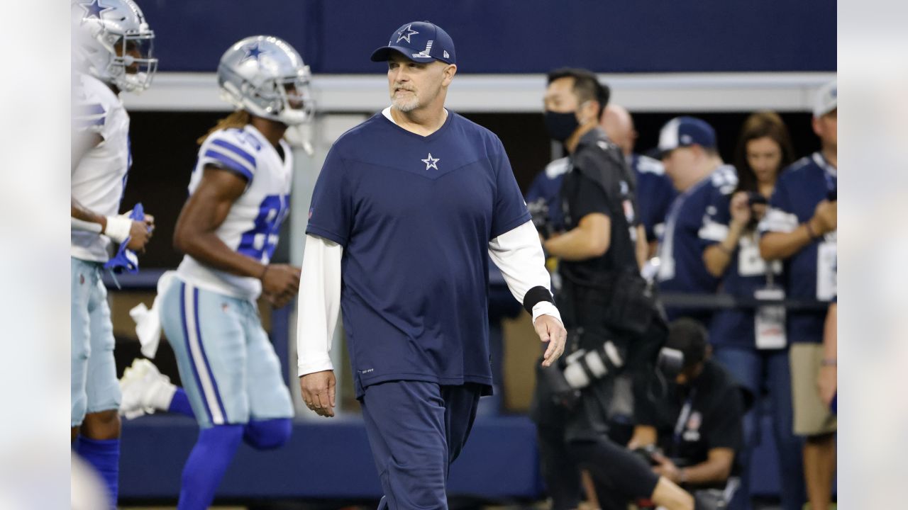 Dallas Cowboys defensive tackle Neville Gallimore (96) walks on the  sideline during the first half of an NFL preseason football game against  the Jacksonville Jaguars, Saturday, Aug. 12, 2023, in Arlington, Texas. (