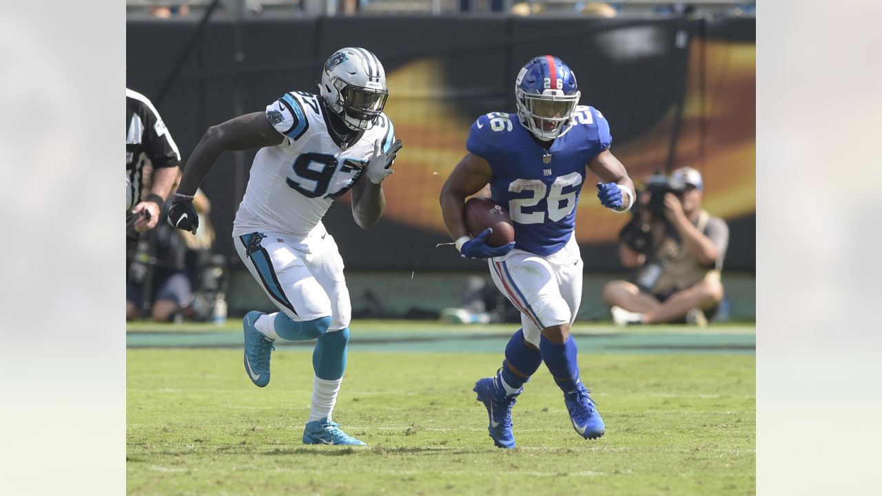 Carolina Panthers safety Jeremy Chinn plays against the New England Patriots  during the second half of an NFL football game Sunday, Nov. 7, 2021, in  Charlotte, N.C. (AP Photo/Jacob Kupferman Stock Photo 